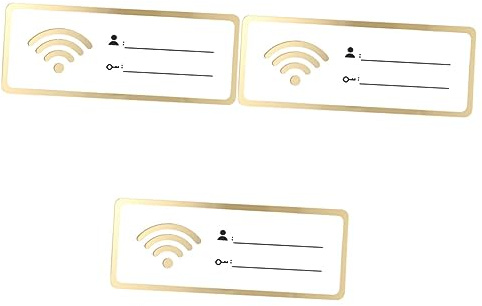 VILLCASE 3piezas Letrero Acrílico De Contraseña Wifi Recordatorio De Contraseña Wifi Para Tiendas y Hogar Señalización De Material Duradero y Fácil De Limpiar