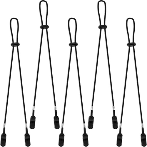 Tyqour 5 Stück Verstellbare Hutbandclips Winddichte Hutband Hut Clips Kinnriemen Anti-Wind Hut Kinnkordel Kinnband Hutschnur zum Laufen Outdoor Golfen Camping Wandern Bootfahren