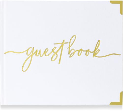 Wedding Guest Book Linen with Sign Card and Photo Corner Stickers, Polaroid Guest Book for Wedding Reception or Birthday Party, Guestbook for Baby Shower, Daisy White