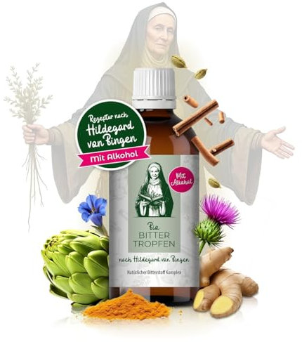 Aura vom Land Bio Premium Bittertropfen nach Hildegard von Bingen 100ml – Hochdosierte Bitterstoffe Komplex als Tropfen Vegan – 9 Natürliche Bitterkräuter – Bitter Elixier Made in Germany
