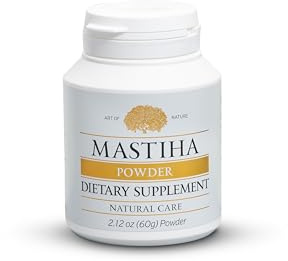 Authentic Chios Mastiha Mastic Gum Powder – 60g Natural Digestive Support Mastic Gum Supplement – Vegan, Allergen-Free