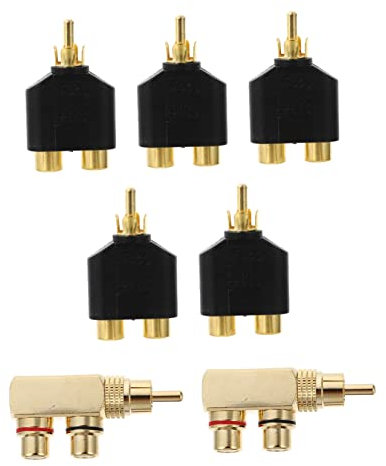 Angoily Y-splitter-adapter 7-teiliges Set Rechtwinkliger Auf 2 Av-splitter-buchsen Für Fernseher Verstärker Mischpult Wertgegenstände Einfache Verkabelung