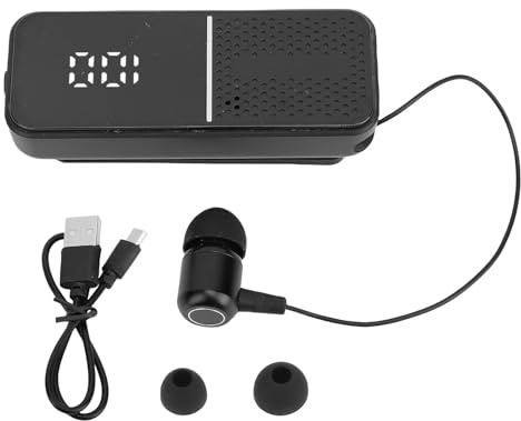 Plyisty Bluetooth -headset med Infällbar Kabel, Trådlös Hörlurar V6.0, Brusavbrytande Mikrofonklipp på Hörlur, Anslut Till 2 Telefoner, för Förare för Sport Affärsbilar (Svart)