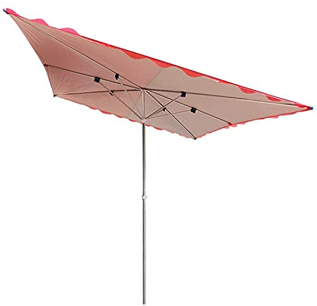 Parasol Umbrella Outdoor Patio Wall Umbrella, Rectangular Market Table Umbrellas for Commercial Residential, 10ft Big Inclined Sun Shelter (Color : Red)
