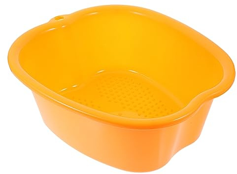 Cubo de Baño de Pies para Masaje, Plástico Naranja, Diseño Convexo | Uso Doméstico y Exterior, Ligero y Práctico, Detalles Finos, Apto para Amigos y Padres