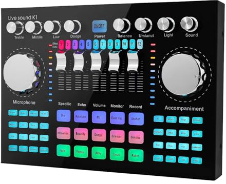 Scheda audio dal vivo K1 Internet portatile Trasmissione in diretta di celebrità Apparecchiature audio speciali Universali for la registrazione musicale