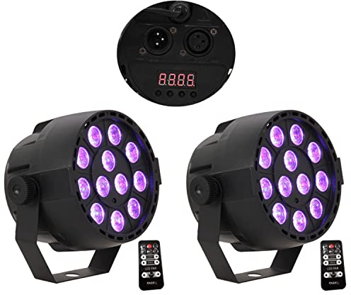 Ibiza - Pack 2 Projektoren durch A LED 12 x 3 W RGB 3 in 1 DMX Stroboskop Fernbedienung Waschtischarmatur von Farben, Dimmer und Stroboskop