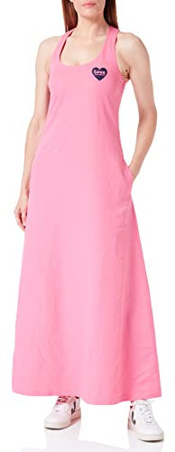 Love Moschino Vestido Largo con Tirantes Cruzados, Fucsia, 42 para Mujer