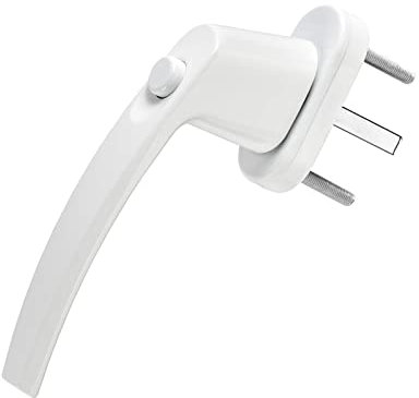 SOTECH Maniglia per finestra Alluminio CALISTO (151 x 28,5 x 62 mm) bianca con olive per finestra con raster a 45° bloccabile tramite pulsante