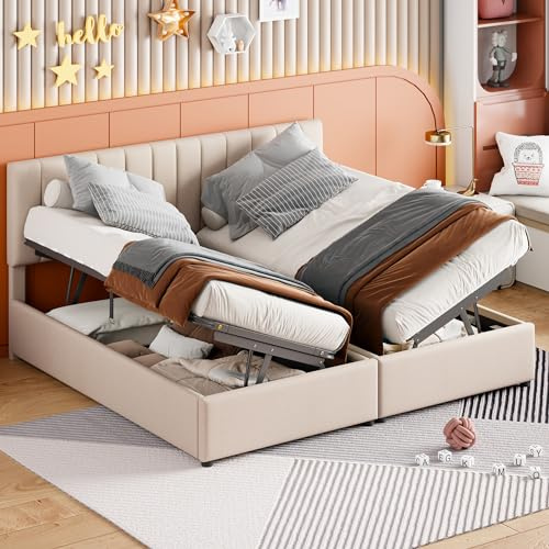 WIZBED Boxspringbett 180x200 mit Bettkasten, Doppelbett Polsterbett mit Lattenrost, Bett, Bettgestell mit Stauraum, Schlafzimmer Komplett, Stauraumbett, Ohne Matratze