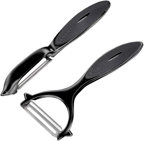 Vegetable and Fruit Peeler with Good Grips Swivel Design - Y and I Shape Stainless Steel Potato Peeler with Ergonomic Non-Slip Handle & Sharp Blade for Kitchen Use