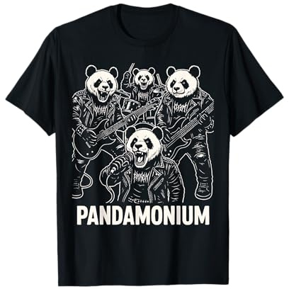 Pandamonium Rock Band Panda Lovers, divertidos juegos de palabras, fanáticos de la música Camiseta