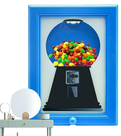 Candy Dispenser Picture Frame, Picture Sweet Dispenser for Kids, Creative Stand On Table Gumball Machine in Frame, Wall Art Gumball Vending Machines Toy Frames Gadgets for Home Decor