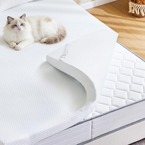 NEWBULIG 2 Inch Memory Foam Mattress Topper King, Memory Foam Pad with Removable & Washable Cover, Bed Topper for Back Pain, Non-Slip Ventilated Design