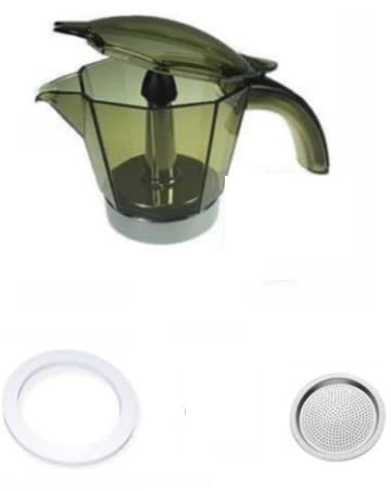 10446_ ********* CARAFFA 4 TAZZE + GUARNIZIONE + FILTRO ALICIA DE LON GHI KIT RICAMBIO ORIGINALE