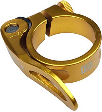 Collier de Selle PLATT pour Vélo en Aluminium Serrage de Tige de Selle à Dégagement Rapide VTT 28.6/31.8/34.9MM Noir, Bleu, Or, Rouge, Argent
