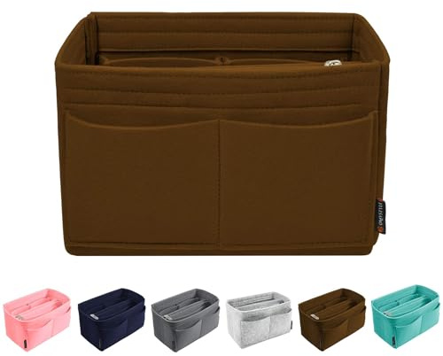 OMYSTYLE 5-Size Felt Handbag Organizer Insert, Dark Brown, Medium