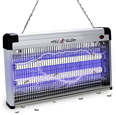 Randaco Matainsectos eléctrico, luz UV de 40 W, lámpara antimosquitos, trampa para mosquitos, sin productos químicos tóxicos, 100 m² para interiores dormitorios y jardines exteriores (suspensión de