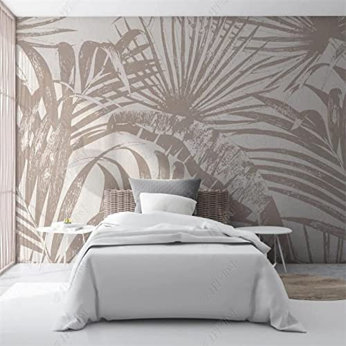 ZONOKI Papier Peint 3D Plante Tropicale Vintage, Palmier Feuille De Bananier Trompe L'Oeil Panoramique Mural, Poster Tableaux Muraux Photo - pour le mur de fond du canapé TV du salon 300 x 210 cm