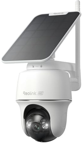 REOLINK First 4K Solar Security Cameras Wireless Outdoor, Argus PT Ultra+Solar Panel, 360° Pan Tilt Auto-Tracking, 8MP Color Night Vision, 2.4/5 GHz Wi-Fi 6, No Subscriptions, Home Hub Compatible