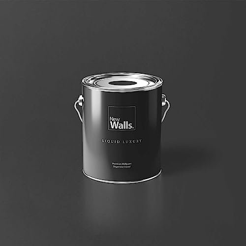 New Walls Premium Wandfarbe Schwarz Liquid Luxury Dispersionsfarbe für Innenräume – 2,5 L
