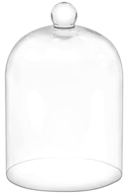 7.5 Tall Handmade Glass Cloche, Thick & Sturdy, Dia 5xH 7.5, For Terrarium, Plants, Trinkets, Cakes, Figurines, LED Light String, Candle. Cloche Glass Dome, Bell Jar Display Case (1, 5.12x7.48)