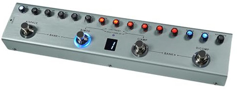 Sunydog NEU Bass-Multieffektpedal,3-Band-Equalizer,symmetrischer XLR-Ausgang,3 Verzögerungen,3 Reverbs,Bass-Effektpedal,BT-Anschluss,Typ C,wiederaufladbar für E-Bass