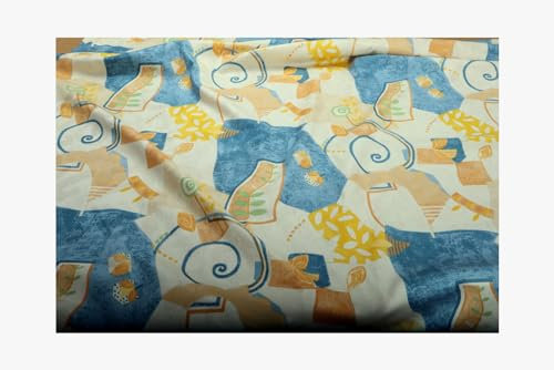 Stoff am Stück Stoff Baumwolle Jacquard ecru Miro-Muster weich Baumwollstoff Dekostoff