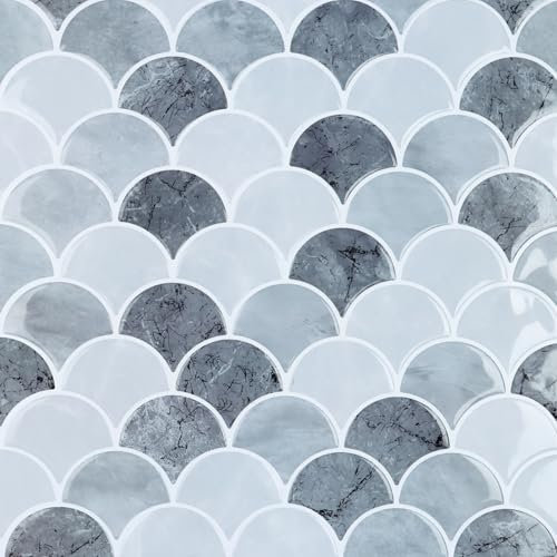 VaryPaper Stickers Muraux Cuisine Effet Marbre Gris 30.5cmx30.5cm 20 Pièces 3D Carrelage Adhesif Mural Autocollant Salle de Bain Resistant a l'eau Crédence Cuisine à Coller Stickers Carrelage Salon