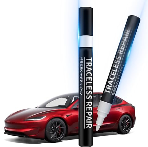 Ywooon Lack up Farbe für Tesla Model Y 3 X S Lack Reparatur Kit Lackierstift und Pinsel 2 in 1 Autofarbe Rand Kratzer Reparatur Automobil 1 Stück (Rotes Multi-Coat-PPMR)