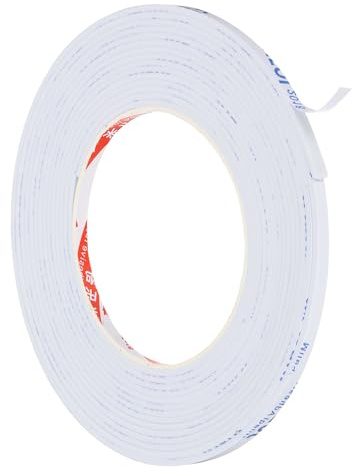 PATIKIL 5m/16.4ft Sealing Foam Tape, 5mm Wide 2mm Thick Single Sided Weather Stripping Door Furniture Seal Strip for Window Pipes Insulation, White