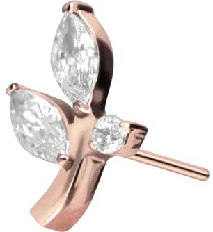 PIERCINGLINE Titan Aufsatz mit Push Pin KRISTALLZWEIG OHNE Labret Stecker Piercing Ohr Nase Farbauswahl