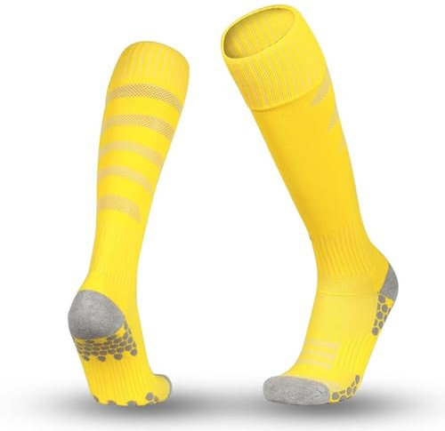 LYXXJRYBHD Fechtsocken, Strümpfe, Sportsocken, Kniestrümpfe, Fußballsocken für Männer Und Kinder, Verdickt, Atmungsaktiv, für Degen, Florett, Säbel(Yellow,Small)