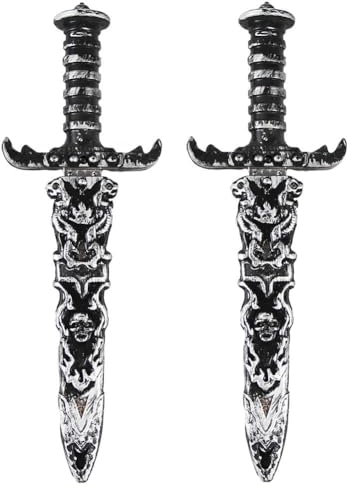 Fokroin 2 Pezzi Spade di PLA-stica di Halloween, Spada Giocattolo Pugnale Pirata, Halloween Spade di Plastica, Spada Giocattolo in Plastica, per Oggetti di Scena Costume Pirata
