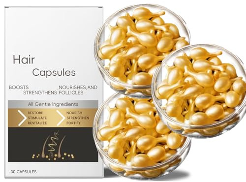 Hårväxt kapslar med ingefära, hår restoration Capsules, hårolja hårvård kapslar, regenererar och förtjockar håret genom näring av hårbotten och hårsäckar (3BOX)