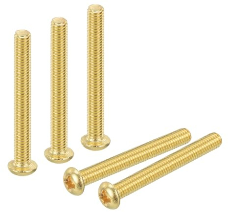 QUARKZMAN 20 Stück Messingschrauben Kreuzschlitz, M3x25mm Phillips Messing Maschinenschrauben, Pan Head Befestigungsbolzen für Möbel, Büroausstattung, Elektronik, Messingfarbe
