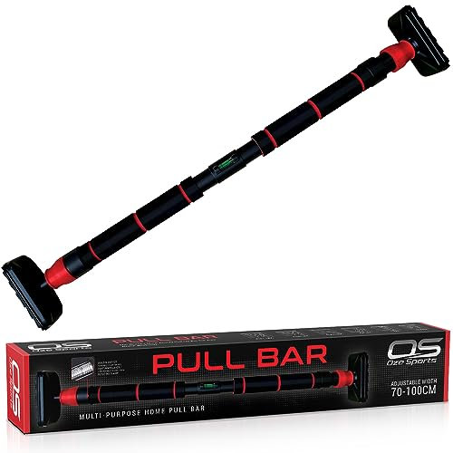 Door Pull Up Bar Doorway Chin Up Bar - Adjustable Width Locking Mechanism from 60-97 cm (23.6in-38.1in) - for Home Gym Upper Body Workout, Non-slip Secure Grip. No Screws (Pull Up Bar)