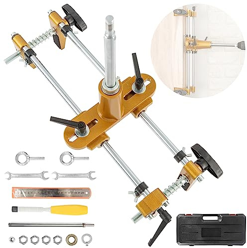 WUGMCNFBC Mortise Lock Jig, Door Lock Hole Opener Kit for Wooden Door with 3PCS Tungsten Cutter Blade, Mortising Jig Tool Door Mortise Jig, Suitable for Angle Grinder & Electric Hand Drill