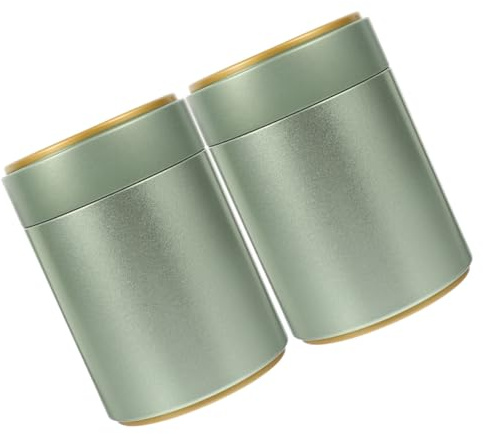 POPETPOP Teedosen für Teebeutel und Kaffeebohnen, 2 Stück Grün, Weißblech | Airtight, Geschmack Bewahrend, Tragbar und Praktisch, Elegantes Klassisches Design für Tee Liebhaber