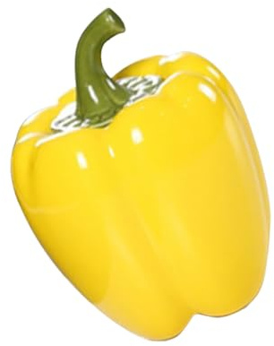 SHINEOFI Barattolo per Conservare Tè e Snack Freschi Coperchio Sigillato in Ceramica a Forma di Peperone Giallo per Esposizione su Scrivania e Uso Domestico