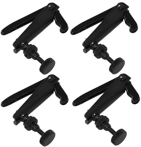 Beatifufu 4 Stück Geigenzubehör Feinstimmer Messing Versteller für 3/4 4/4 Violinen mit Glatten Kanten Robuster Kompakter Saitenspanner zum Stimmen der Geige