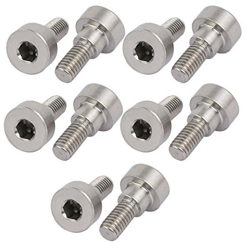 sourcing map 10pz bullone perno con testa brugola da 8mm diametro Spalla 5mm lunghezza Spalla Filettatura M6