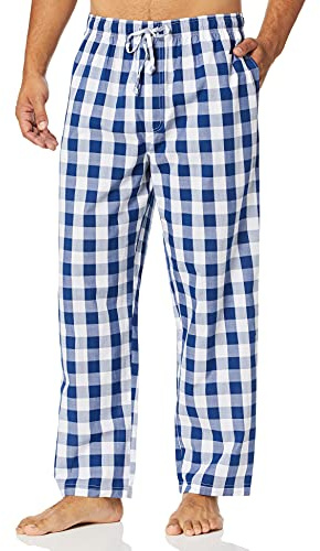 Nautica Men's Soft Woven 100% Cotton Elastic Waistband Sleep Pajama Pant, Blue Depths, Medium