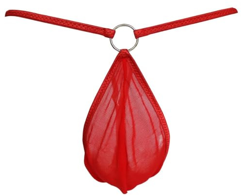 ranrann String sexig herr bulge Pouch Jockstrap Thong Gay Slip Transparent Öppen underkläder Andningsbar Tanga G-string T-Back Briefs underkläder underkläder M/, Typ A röd, One size