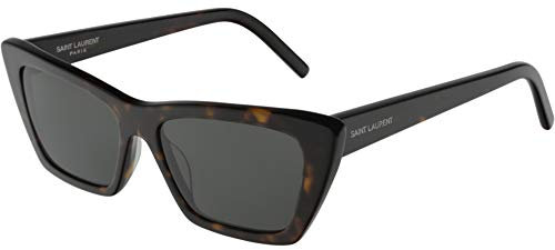 SAINT LAURENT Womens SL 276 MICA-002 53 Woman ACETAT Sunglasses, Havana-Havana-Grey