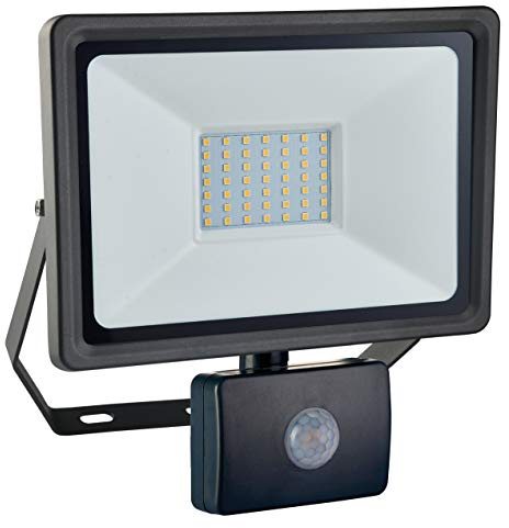 as - Schwabe OPTILINE LED Strahler mit Bewegungsmelder 50 W, 4500 Lumen- Erfassungsbereich von 100° und bis 8 m - Wandleuchte neutralweiß 4000K - Außenbeleuchtung spritzwassergeschützt IP44, 46335