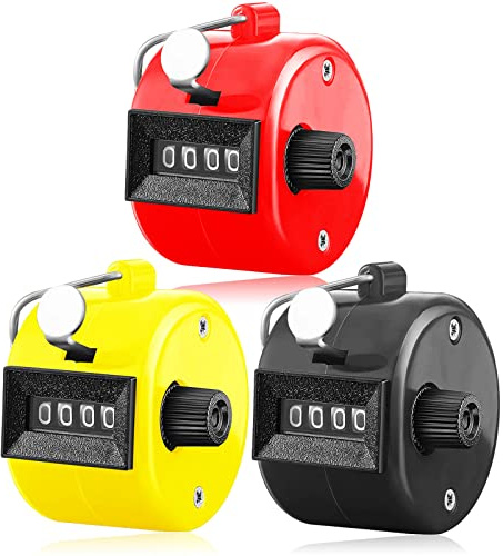 AMRTA Compteur Manuel 4 Chiffres De Personnes Numerique MÉCanique Clicker Compteur Assorti Couleur Compteur Tour Lap Sport Entraîneur ÉCole Golf pour Hommes IntÉRieur ExtÉRieur (Lot de 3-Mixed Color)