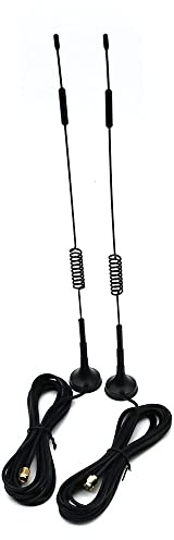 Fasizi 2 unidades 433 MHz Unity Gain Omni, antena de 12 pulgadas con base magnética e impedancia de conector SMA macho de 50 ohmios - 12DBI