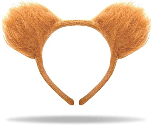 Hatstar Teddy Bär Ohren Haarreif | Braun Bären Stirnband Haarband | Haarschmuck für Damen, Herren & Kinder | Accessoire für Karneval & Fasching Kostüm