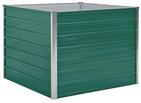 Annlera Jardinière 100x100x77 cm Vert Jardinières Pot De Fleur Exterieur Bac A Fleurs Acier Grande Taille Jardinière sur Pied Jardinière Balcon Bac De Plantation